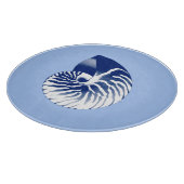 Planche À Découper Coquille de Nautilus - marine, blanc & bleu clair (Coin)