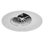 Planche À Découper Coquille de Nautilus - noir, gris et blanc (Coin)