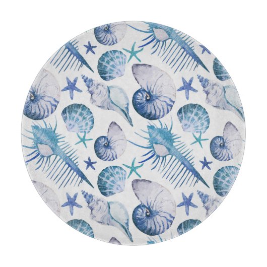 Planche À Découper Coquilles d'aquarelle (Devant)