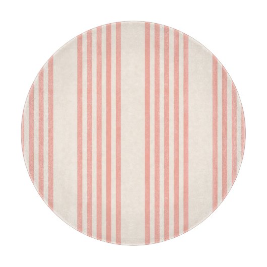 Planche À Découper Corail et beige cinq rayures motif (Devant)