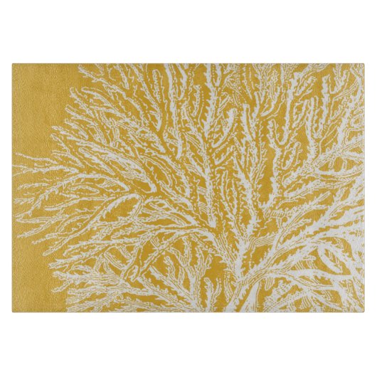 Planche À Découper Corail jaune et blanc (Devant)