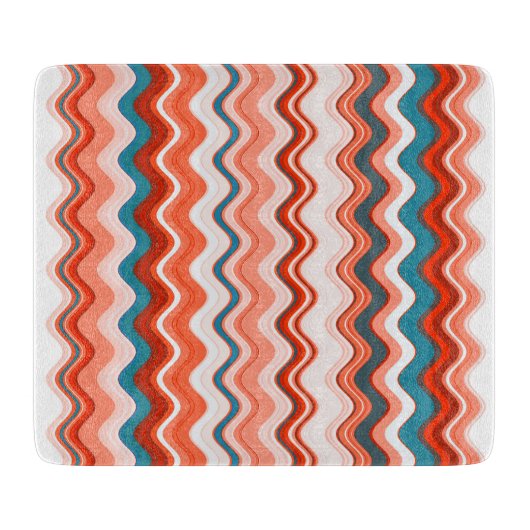 Planche À Découper Coral Rouge Marine Bleu Blancs (Devant)