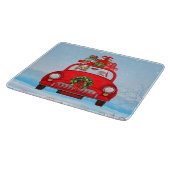 Planche À Découper Corgi Chien En Voiture Avec Le Père Noël (Coin)