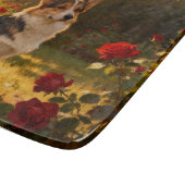 Planche À Découper Corgi dans les Roses I (Coin)