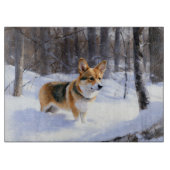 Planche À Découper Corgi laisse neiger Noël (Devant)