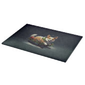 Planche À Découper Corgi Noël neige hiver (Coin)