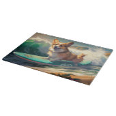 Planche À Découper Corgi  Peinture Surf de plage (Coin)