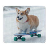 Planche À Découper corgi skate hiver joie (Devant)