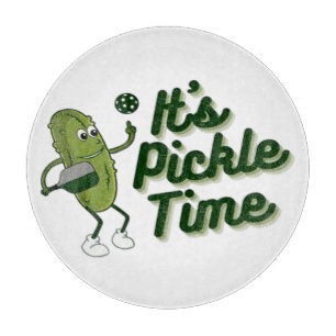 Planche À Découper Cornichon drôle jouant au pickleball
