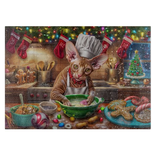 Planche À Découper Cornish Rex Fêtes de fin d'année : Noël Festif (Devant)