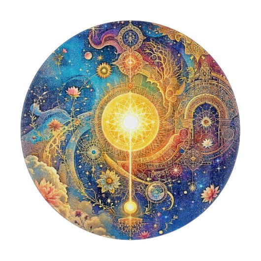 Planche À Découper Cosmic Sun Mandala Art (Devant)