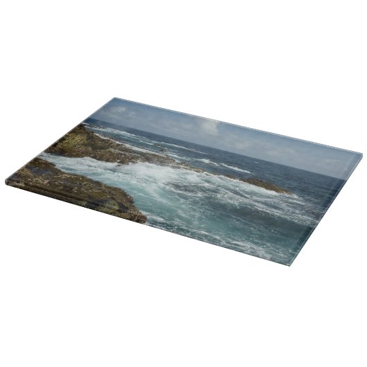 Planche À Découper Côte rocheuse d'Aruba et océan bleu (Coin)