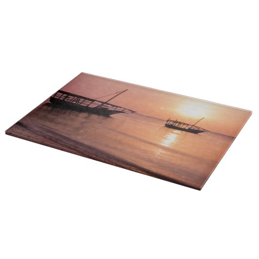 Planche À Découper Coucher de soleil à Zanzibar (Coin)