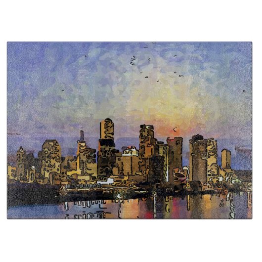 Planche À Découper Coucher de soleil de la Nouvelle-Orléans (Devant)