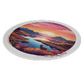 Planche À Découper Coucher De Soleil Du Lac Ewe En Écosse (Coin)