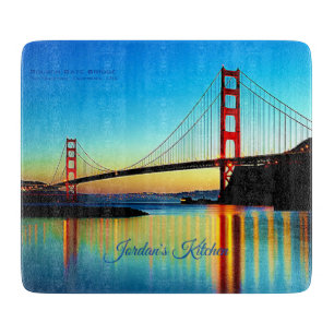 Planche À Découper Coucher De Soleil Personnalisé Au Pont Golden Gate