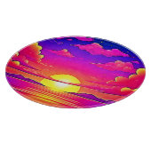 Planche À Découper Coucher de soleil rose et violet (Coin)