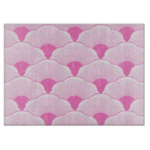 Planche À Découper Coucher de soleil, rose tonique, texture béton