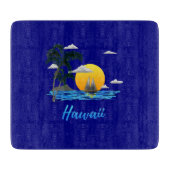 Planche À Découper Coucher de soleil sur la plage d'Hawaii (Devant)
