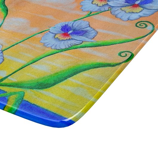 Planche À Découper Coucher de soleil sur l'orchidée (Coin)