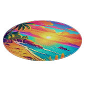Planche À Découper Coucher de soleil tropical : Ciel vif (Coin)