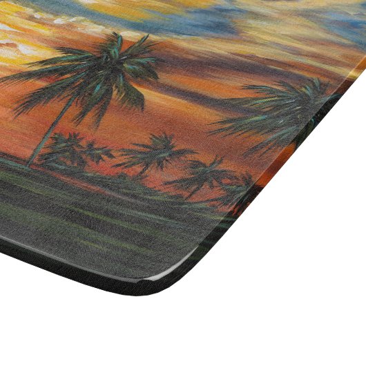 Planche À Découper Coucher de soleil tropical étonnant (Coin)