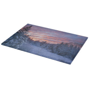Planche À Découper Coucher de soleil vibrant peint le ciel au-dessus 