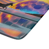 Planche À Découper Coucher de soleil violet, licornes, Pleine lune su (Coin)