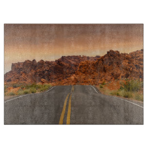 Planche À Découper Coucher du soleil de voyage par la route
