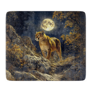Planche À Découper Cougar in the Moonlight Wildlife Art