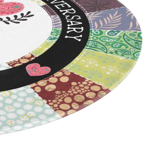 Planche À Découper Couilet de Patchwork, 60e anniversaire personnalis (Coin)