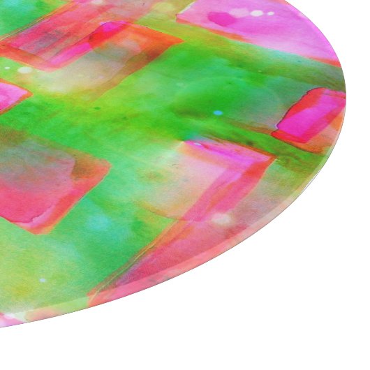 Planche À Découper Couleur abstraite peinte en jaune, rose (Coin)