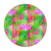 Planche À Découper Couleur abstraite peinte en jaune, rose (Devant)