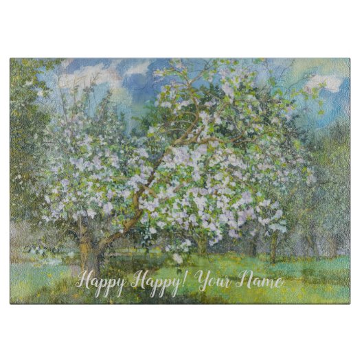 Planche À Découper Couleur d'aquarelle fleurie (Devant)