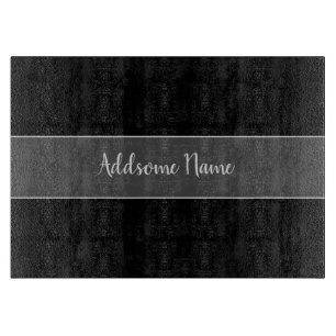 Planche À Découper Couleur solide Moderne Noir de base Monogramme