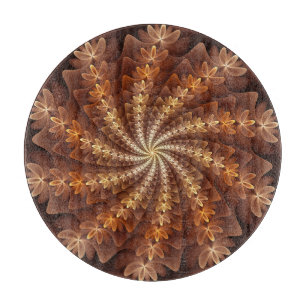 Planche À Découper Couleurs chaudes, motif d'art fractal moderne trip