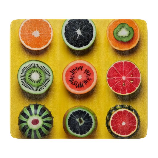 Planche À Découper Couleurs de fruits abstraits (Devant)