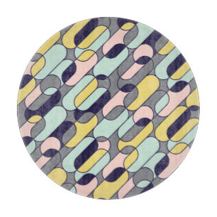 Planche À Découper Couleurs pâles géométriques : Motif rétro