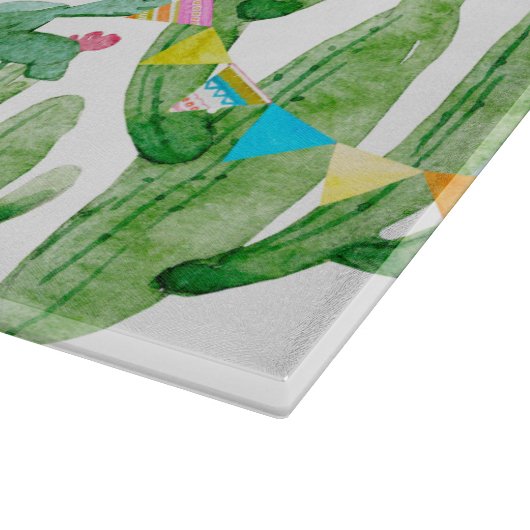 Planche À Découper Coupe de verre Boho Llama Cactus bohémiens Désert (Coin)