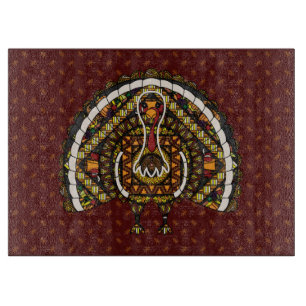 Planche À Découper Coupe de verre de la Turquie d'automne