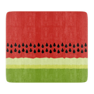 Planche À Découper Coupe de verre en verre de melon rouge
