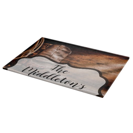 Planche À Découper Coupe de verre personnalisée Bottes de cowboy Bois (Coin)