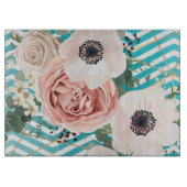 Planche À Découper Coupe de verre personnalisée Rose géométrique Chev (Devant)