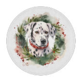 Planche À Découper Coupe festive de la couronne de Noël dalmate (Devant)