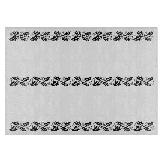 Planche À Découper Coupe - feuilles creux en noir et blanc (Devant)