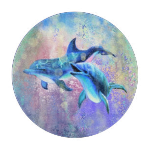 Planche À Découper Couple dauphin - Ajouter votre image / texte