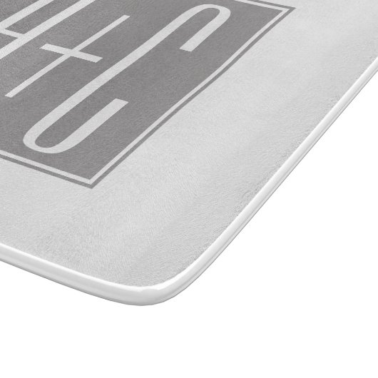 Planche À Découper Couples chics Initails | blanc et gris (Coin)