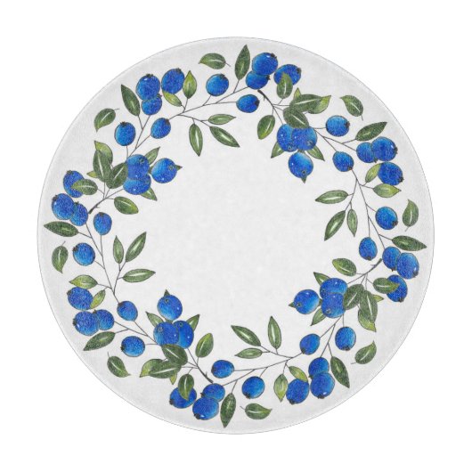 Planche À Découper Courbe de bleuets (Devant)