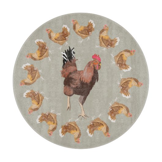 Planche À Découper Courir des poules de coq et de levage (Devant)