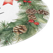 Planche À Découper Couronne aquarelle rustique Joyeux Noël (Coin)